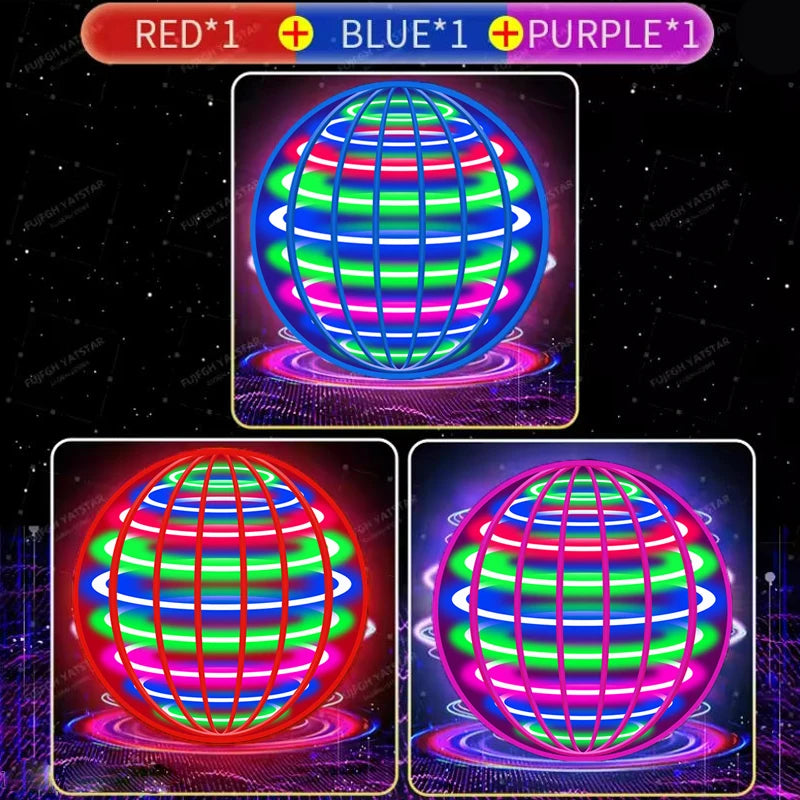Flying ball, automatic spinning ball, dazzling LED lights, magic levitation, fan, UFO flying machine, toy, gift, game, sports ball