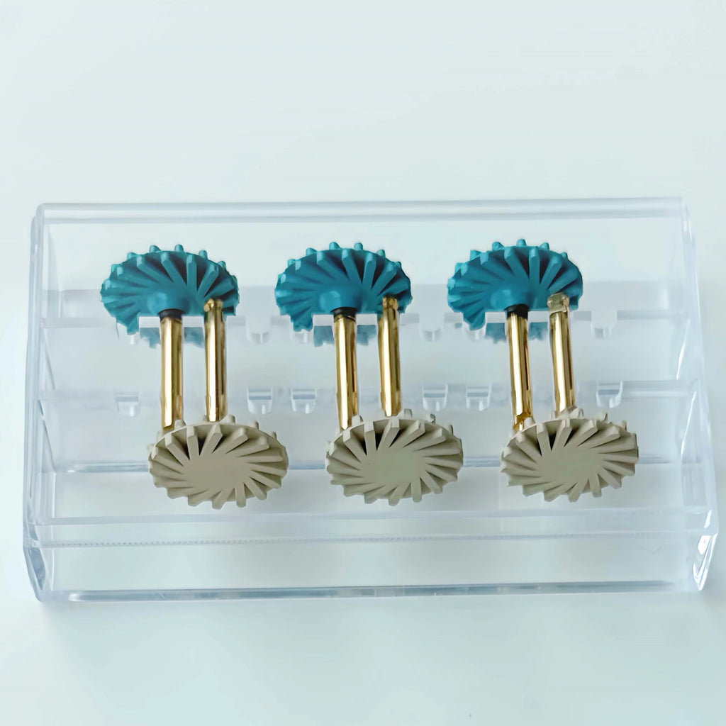 6 Pcs/Box Rubber 14MM Cyclone Wheel Polishing Set Shank Dia2.35mm for Low Speed High-Brightness Polishing of Composite Materials