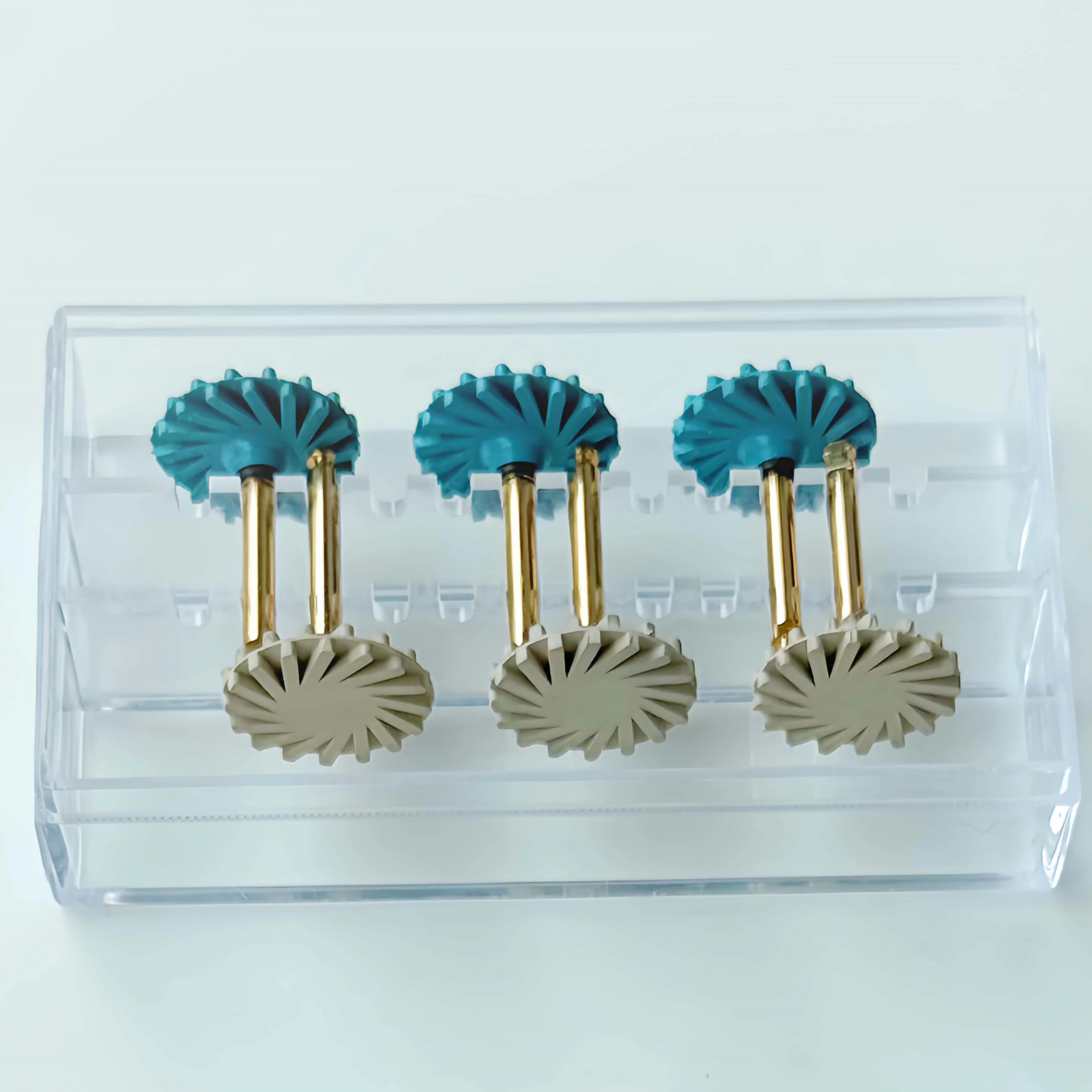 6 Pcs/Box Rubber 14MM Cyclone Wheel Polishing Set Shank Dia2.35mm for Low Speed High-Brightness Polishing of Composite Materials