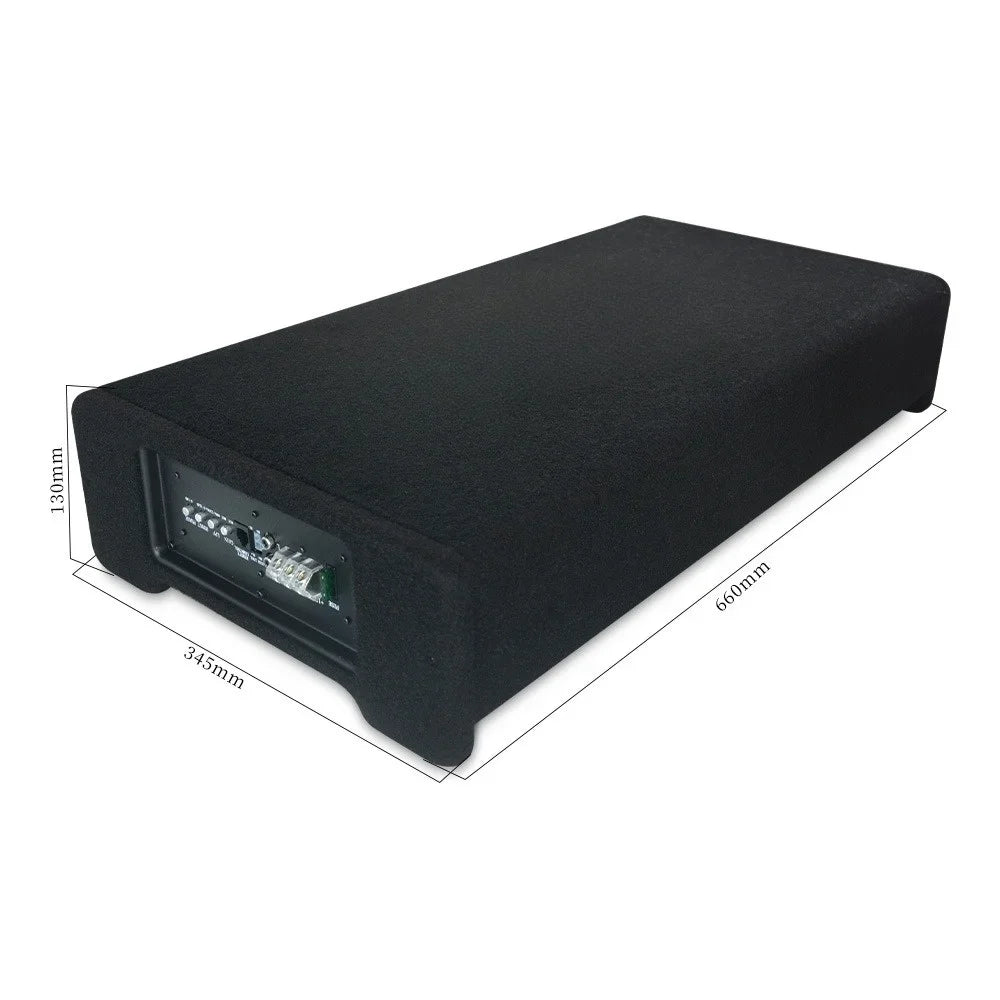 10 Inch 300W Car Under-Seat Active Subwoofer Power Amplifier Bass Box Car Ultra Slim Subwoofer Car Stereo Audio Speaker 20-250Hz