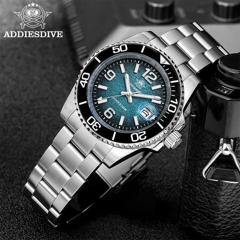 ADDIESDIVE 41mm Men Diving Watch AD2513 20Bar Waterproof BGW9 Super Luminous Reloj Hombre Quartz Men Watch