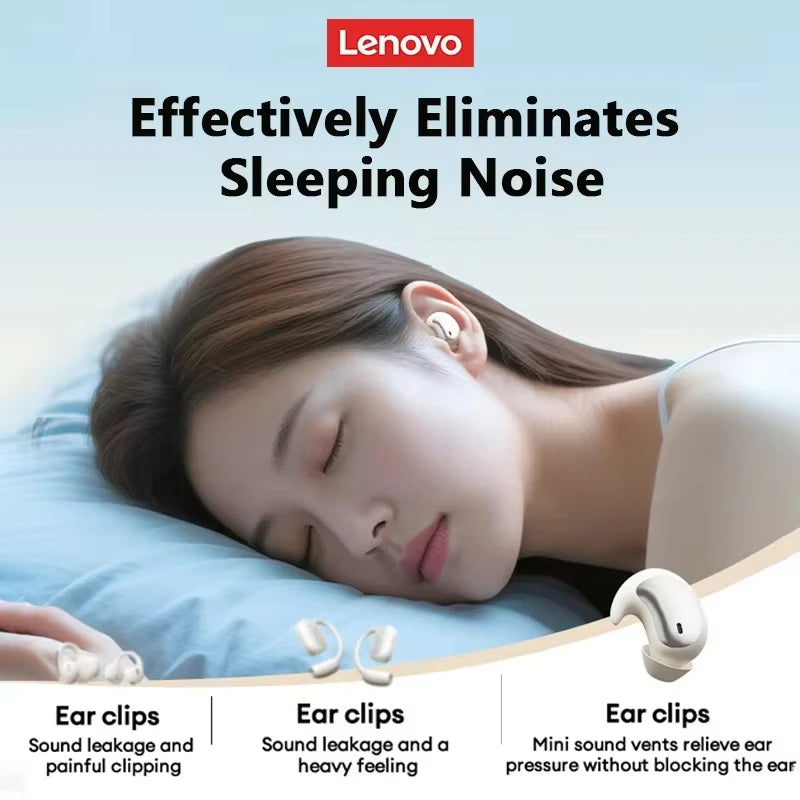 Original Lenovo LE203 TWS Wireless Bluetooth Sleep Earphones Sleep Invisible Earbuds Hidden Tiny Headphone With Mic Comfortable