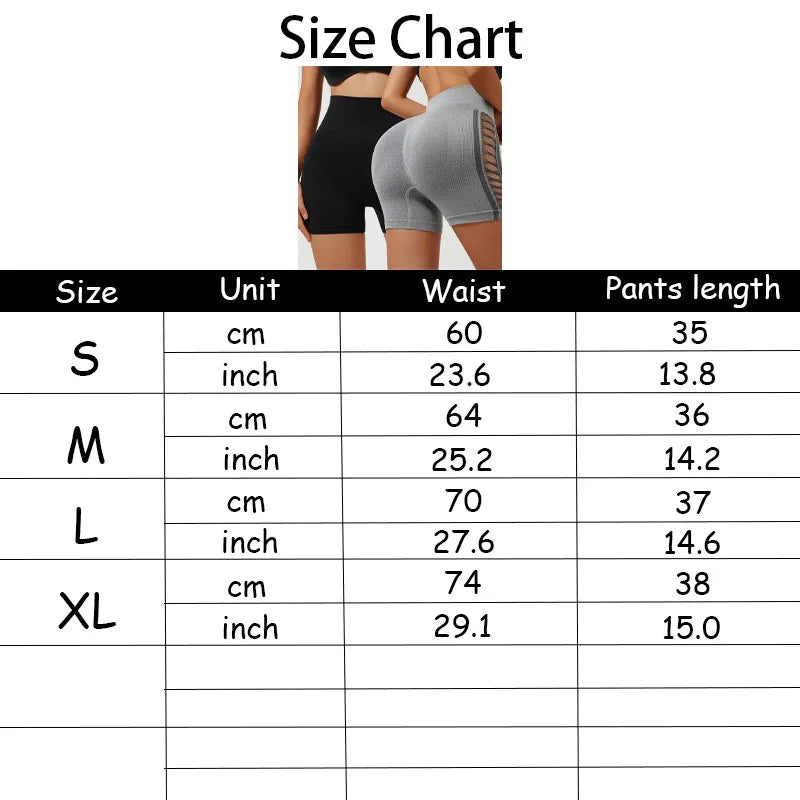 Sexy Side Hollow-out High-Waist Yoga Shorts Seamless Slim Fit Hip-Lifting Gym Sports Outdoor Three-Point High Elasticity