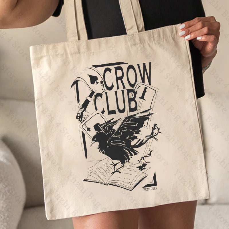 Crow Club Pattern Canvas Hand Luggage Six of Crows Luggage Ketterdam Hand Luggage Grishaverse Aesthetic Bag