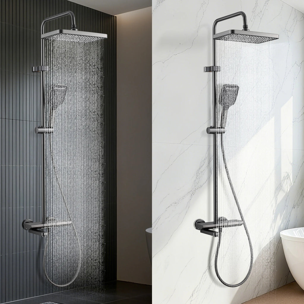 Bathroom Faucet Set Foldable spout 180° swivel spout Premium minimalist style Includes shower column and showerhead set