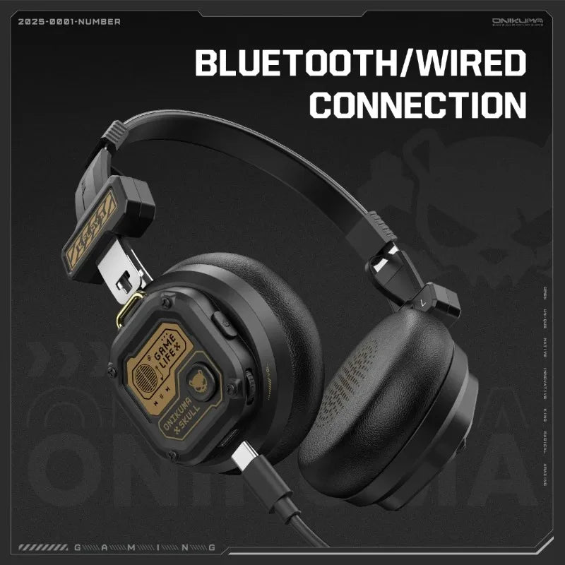 Onikuma Bluetooth Headphones Over Ear Hifi Stereo Music Headset Professional True Sports with Earphones TF/AUX Music Player