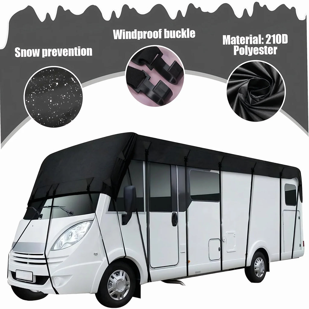 Heavy Duty RV Roof Cover Waterproof UV Resistant Fits 16-37 ft RVs Travel Trailers Class A/B/C Motorhomes Popup & Truck Campers