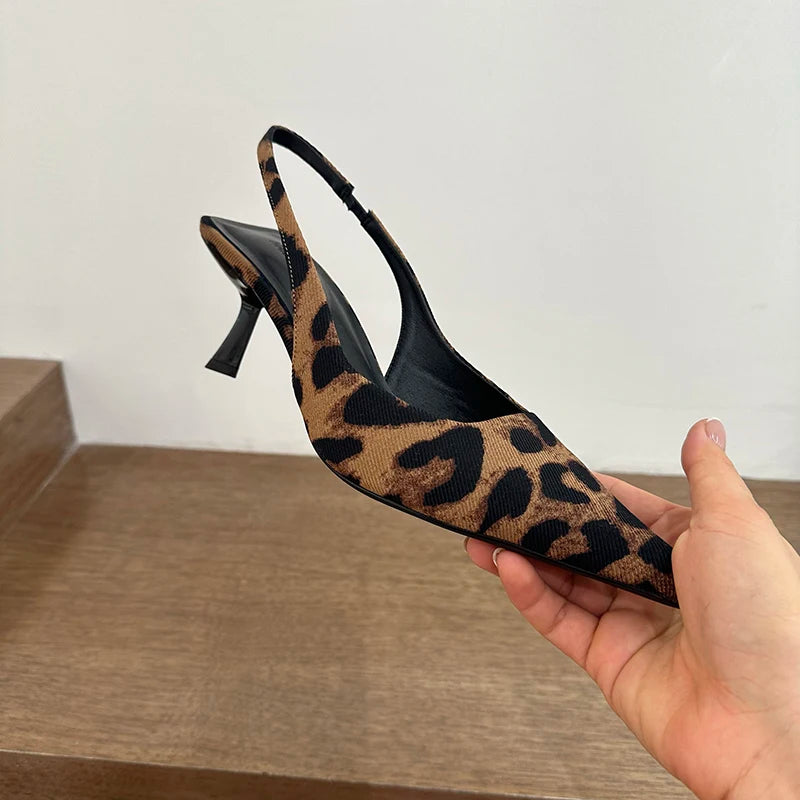 2026 Spring Summer Slip On Women Sandals Shoes Fashion Pointed Toe High Heel Stripper Party Ladies Singbacks Sandalias Shoes