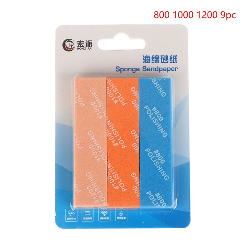 9Pcs MS-E400-2000 Semi-rigid Sanding Sticks For Model Making Tools Plastic Model Polishing Rod Hobby DIY Craft
