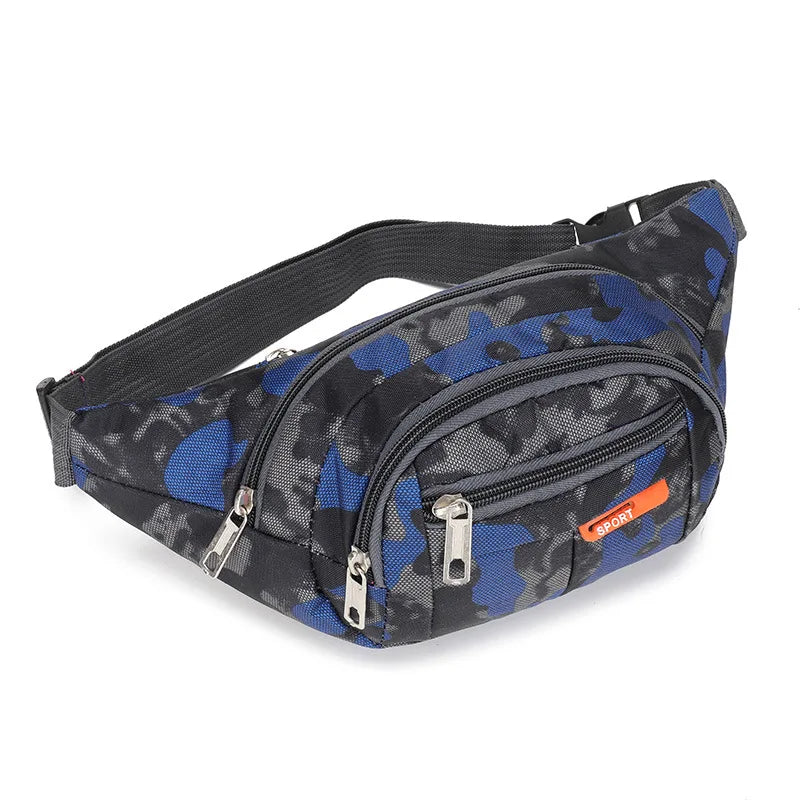 Camouflage Print Men Waist Bag Pack Purse Casual Large Phone Belt Bag Pouch Women's Canvas Travel Phone Bag Fanny Banana Bag Hip