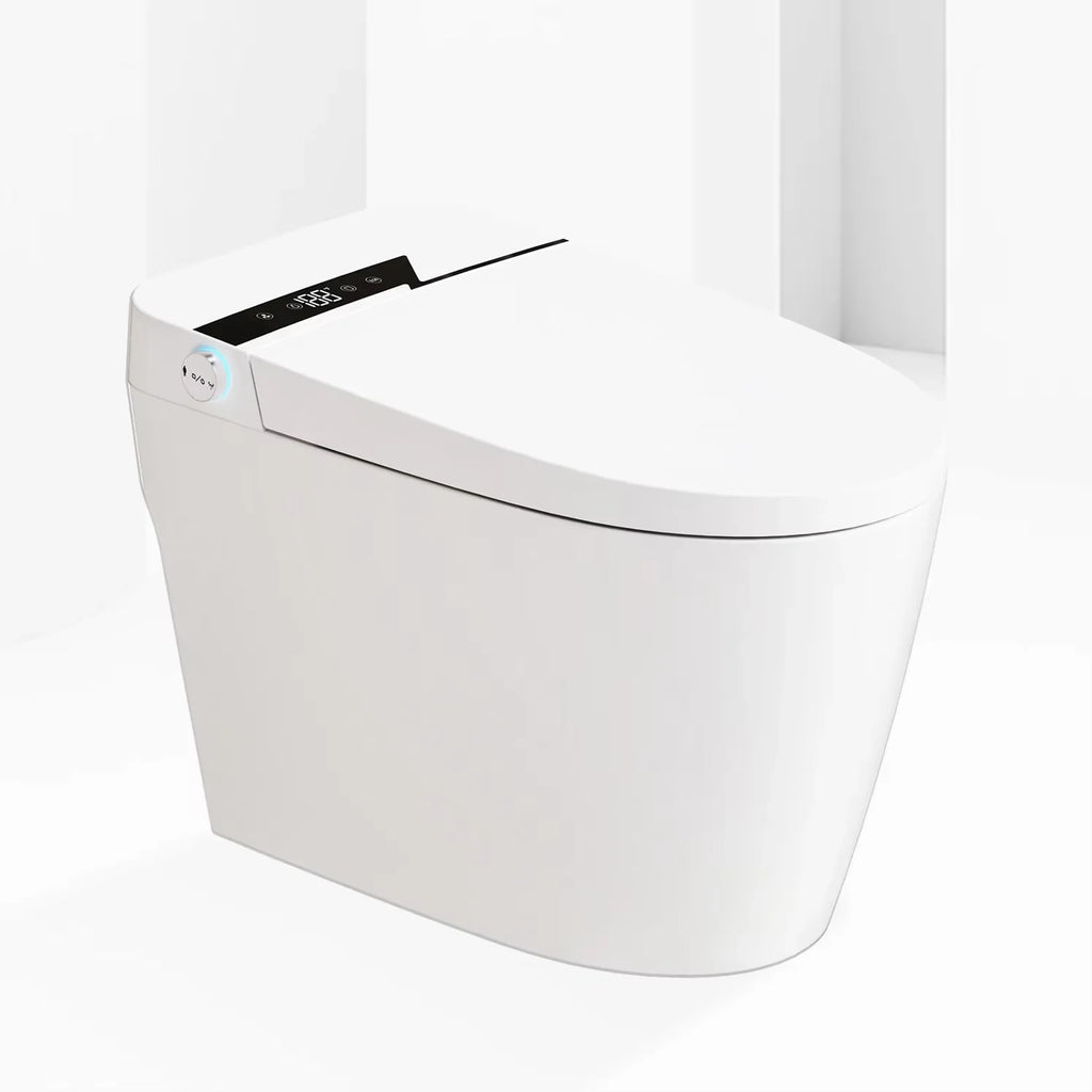 Smart Toilet-Heated Seat Dual-Flush Remote Included Night Light P-trap Radar Sensor Auto Flush Modern New Model Factory Supply