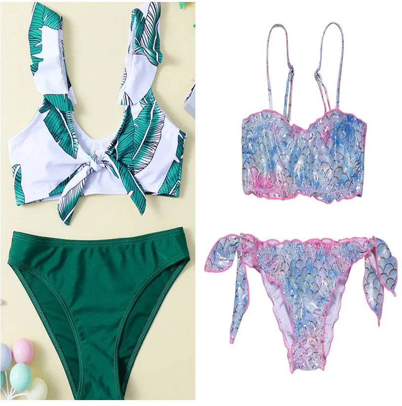 Girls' Child Swimsuit Summer Swimwear Beach Wear 130-160CM Bikini 2026