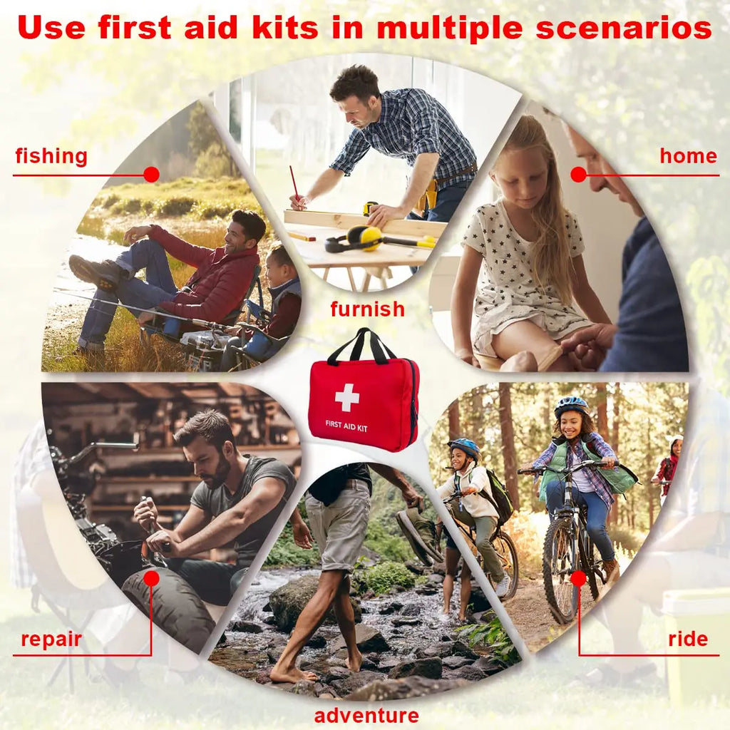 Emergency Medical First Aid Kit Portable 16-300Pcs Survival Set for Outdoor Camping Hiking Travel Handbag