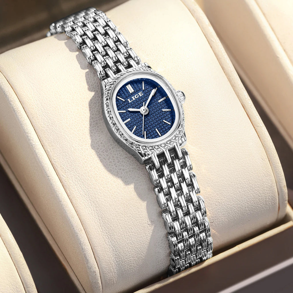 LIGE Fashion Luxury Quartz Woman Watch Elegant Classic Simple Dial Waterproof Stainless Ladies Watches for Women Reloj Mujer+Box