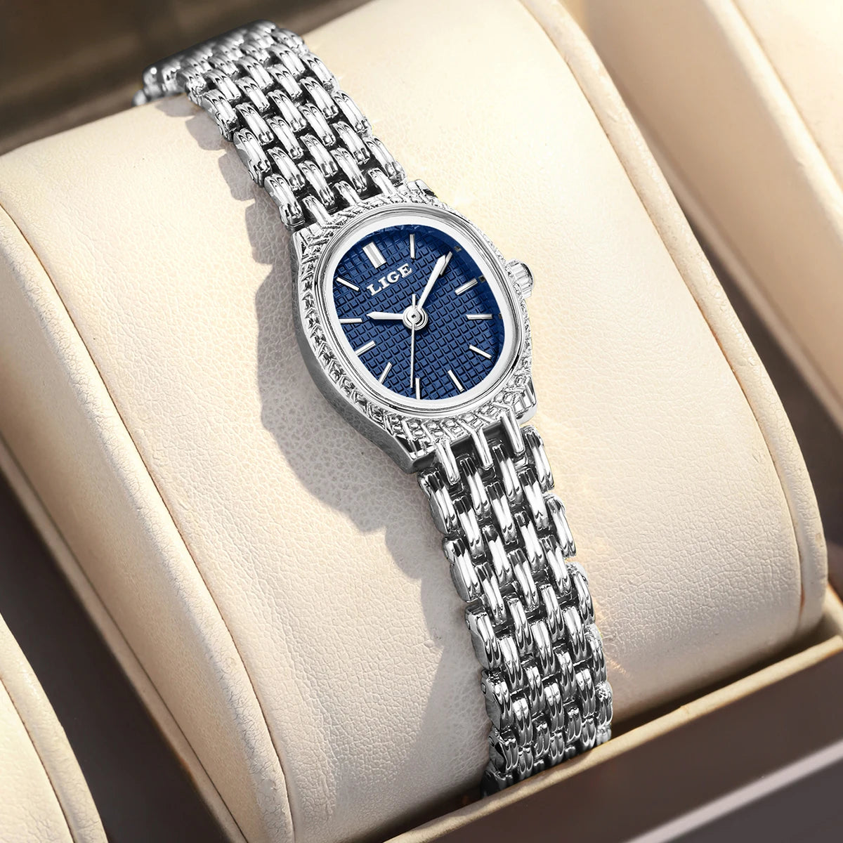LIGE Fashion Luxury Quartz Woman Watch Elegant Classic Simple Dial Waterproof Stainless Ladies Watches for Women Reloj Mujer+Box