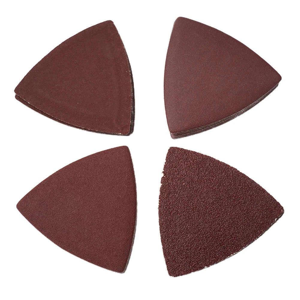 40pcs 80mm Aluminum Oxide Triangle Sandpaper Sanding Disc 60 120 180 240 Grit Fit 3-1/8 Inch Oscillating Multi Power Tool