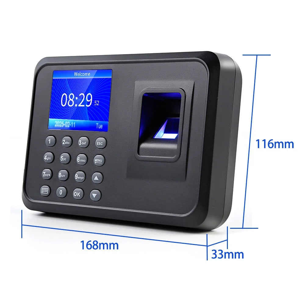 Software Free 2.4'' Fingerprint time attendance machine biometric recorder Fingerprint Time Clocks for Employees Small Business