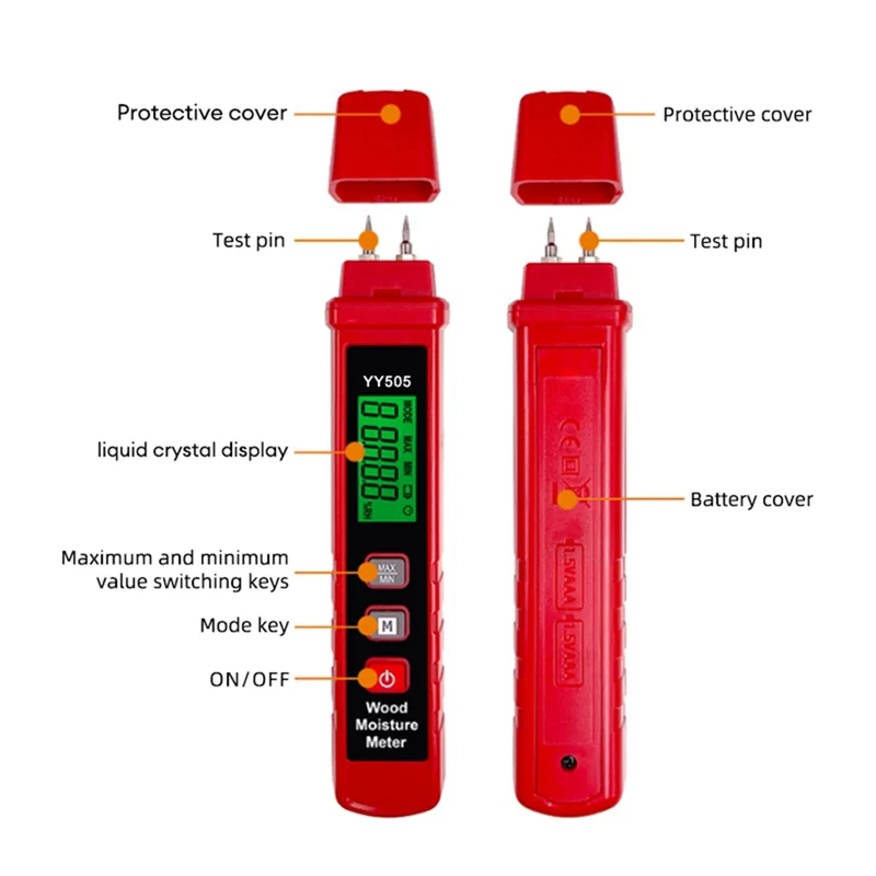 APPLIA-Cross-Border Digital Display Handheld Wood Moisture Detector For Pine Wood Cement Mortar Gypsum
