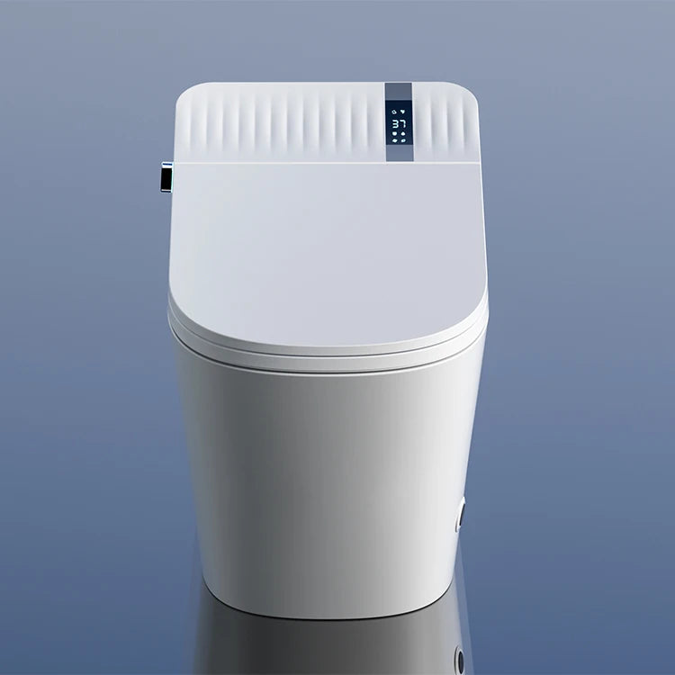 Economical Intelligent Elongated Toilet-Radar Sensor Auto Flush Heated Seat Remote Control S-trap Drainage Floor Mounted Simple