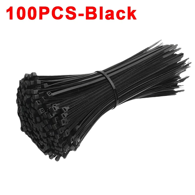 Nylon Cable Ties Adjustable Self-locking Cord Ties Straps Fastening Loop Reusable Plastic Wire Ties For Home Office