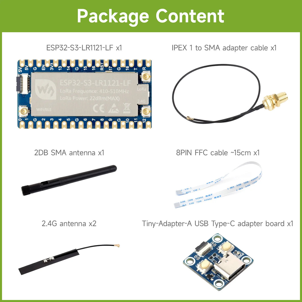 Waveshare ESP32-S3 LoRa Development Board, Integrates LR1121 Third-Generation RF Chip, Supports Sub-GHz/2.4GHz LoRa Wireless