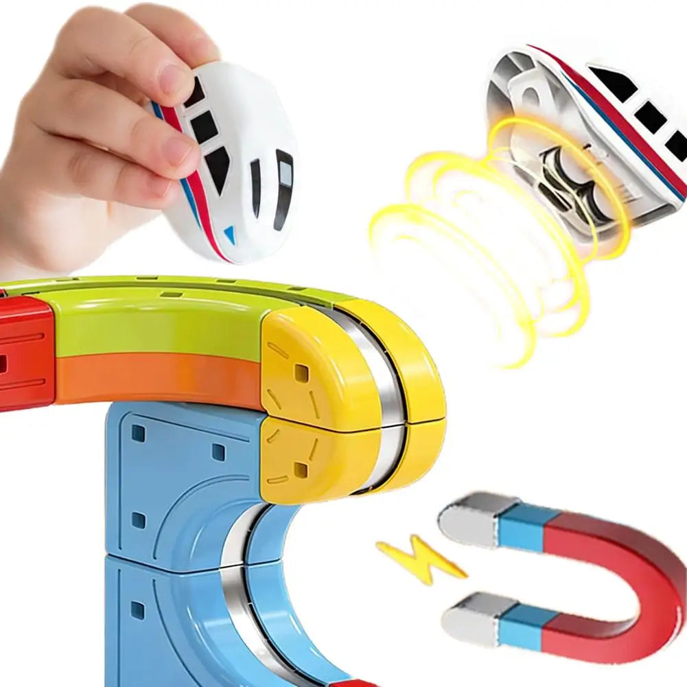 Magnetic Train Electric Children's Educational Interactive Toys Rechargeable Mini Magical Train DIY Birthday Party Gifts