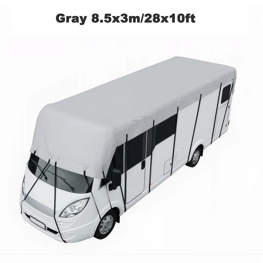 Heavy Duty RV Roof Cover Waterproof UV Resistant Fits 16-37 ft RVs Travel Trailers Class A/B/C Motorhomes Popup & Truck Campers