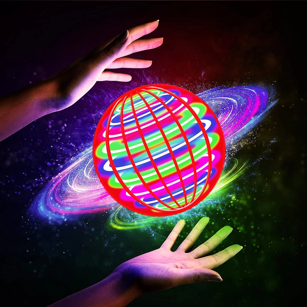 Flying ball, automatic spinning ball, dazzling LED lights, magic levitation, fan, UFO flying machine, toy, gift, game, sports ball