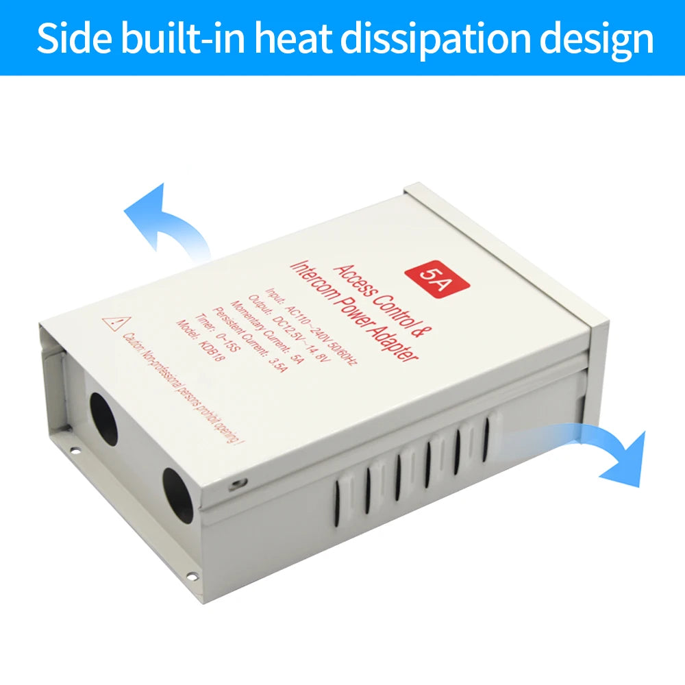 Raniproof DC 12V Access Control Power Supply Switch 5A Output AC110V-240V Input Power Source Supplier Adapter for Video Intercom