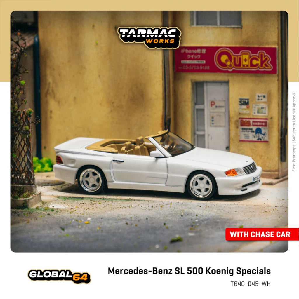 TW In Stock 1:64 Mercedes Benz SL 500 Koenig Specials White Diecast Car Model Collection Toys Tarmac Works