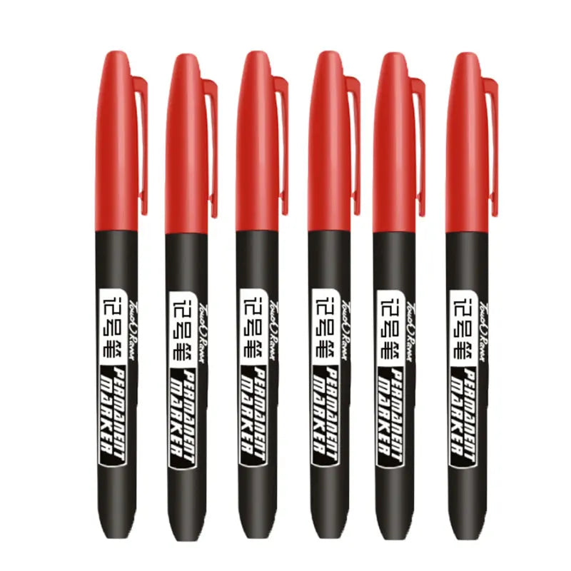 6-20PCs/Set Permanent Marker Pen Fine Point Waterproof Markers Thin Nib Crude Nib Black Blue Red Ink 1.5mm Fine Color Marker Pens