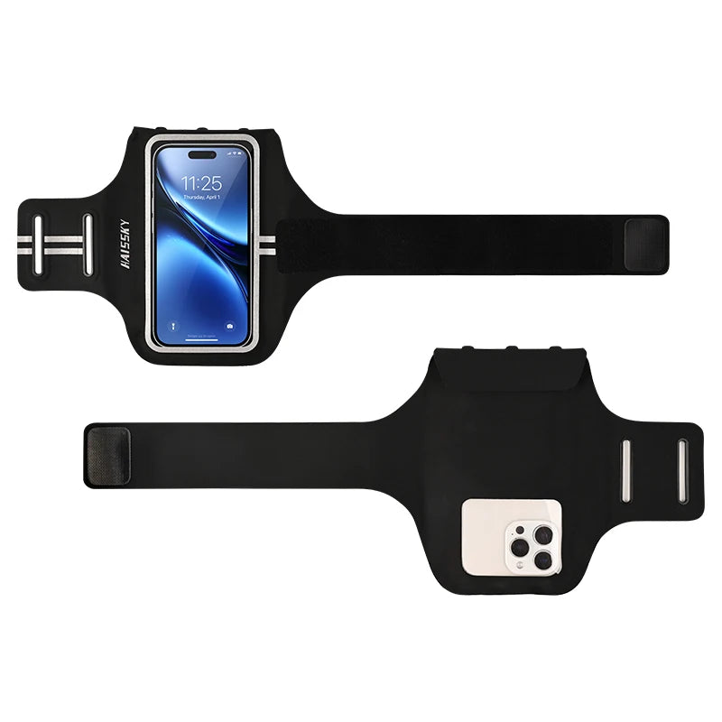 HAISSKY Ultra-thin Running Bags Men Women Outdoor Sports Back View Armband Pouch For iPhone 17 16 Pro Max 17 Air Plus Samsung LG