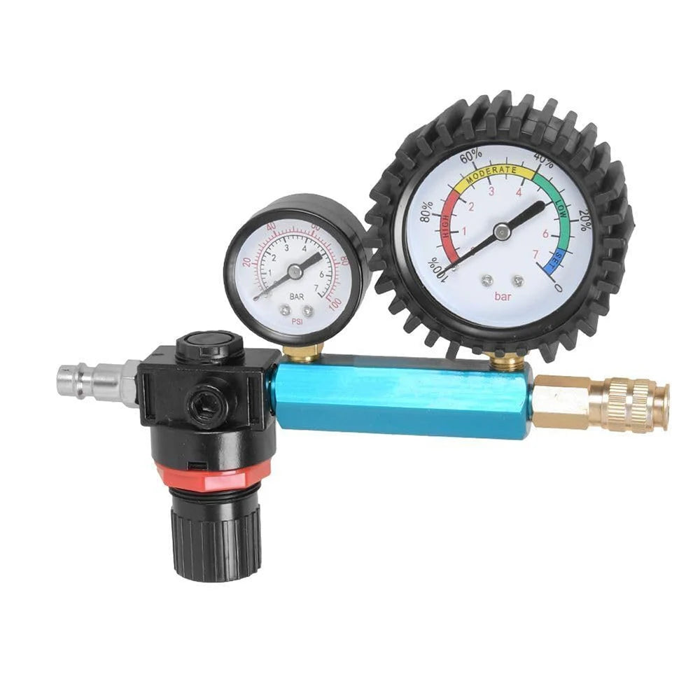 46Pcs Pressure Testing Tool Kit Pneumatic Hydraulic Pressure Gauge Set with Quick Couplers Adapters AC DC Diagnostic Manifold