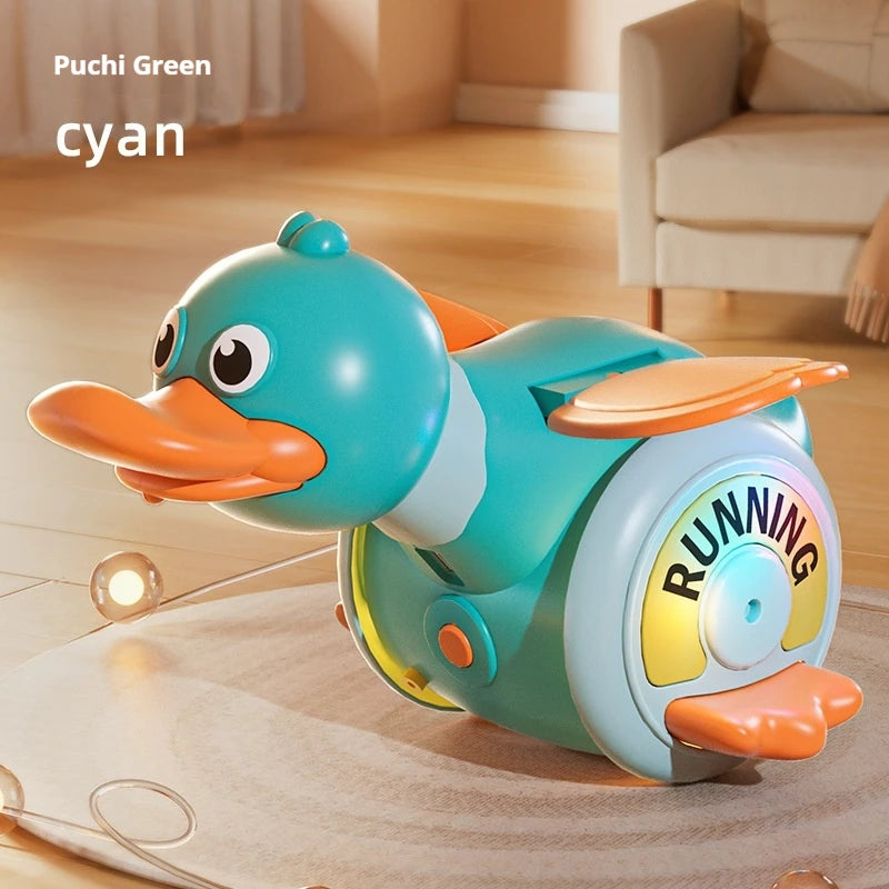 Electric Rotating Foraging Duck Toy Usb Rechargeable Crawling Training For Baby Toddler Early Development Parent Interactive Toy