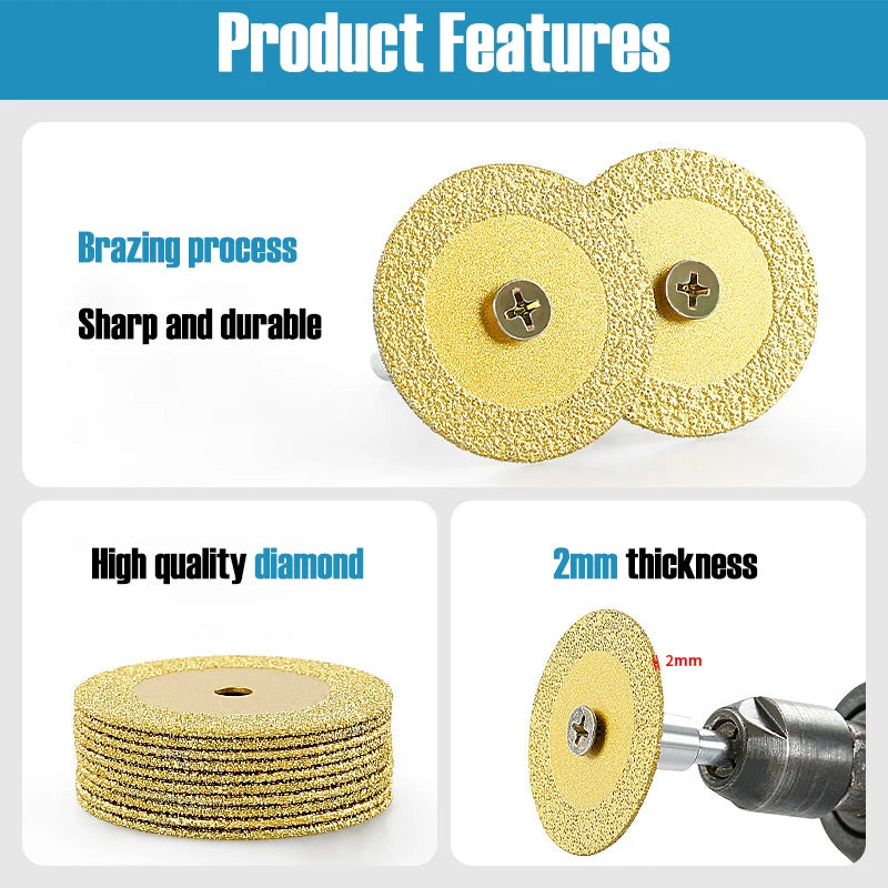 40mm Braze Diamond Saw Blade M10 Angle Grinder Electric Hand Drill Connecting rod Adapter Ceramic Stone Carving Cutting Tools