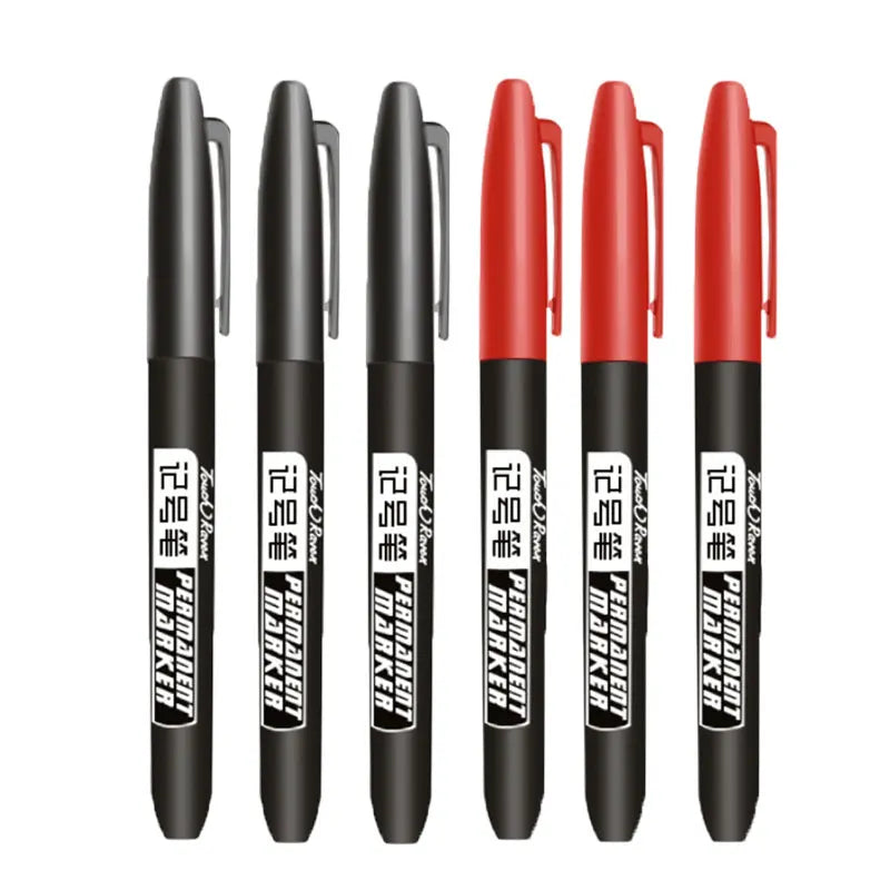 6-20PCs/Set Permanent Marker Pen Fine Point Waterproof Markers Thin Nib Crude Nib Black Blue Red Ink 1.5mm Fine Color Marker Pens