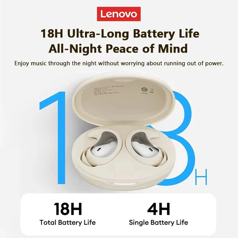 Original Lenovo LE203 TWS Wireless Bluetooth Sleep Earphones Sleep Invisible Earbuds Hidden Tiny Headphone With Mic Comfortable