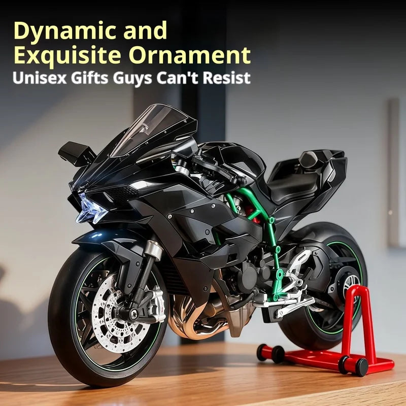 Kawasaki Ninja H2R 1:9 Scale Dynamic Model - Smoke Effect Alloy Motorcycle in Gift Box, Collector's Edition Cars