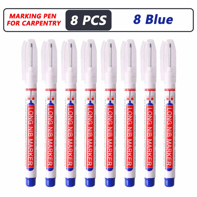 1-40PCS 20mm Deep Hole Long Nib Head Markers For Metal Perforating Pen Waterproof Bathroom Woodworking Decoration Multi-Purpose