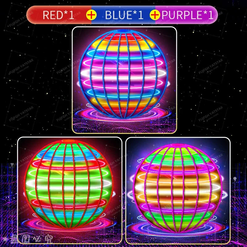 Flying ball, automatic spinning ball, dazzling LED lights, magic levitation, fan, UFO flying machine, toy, gift, game, sports ball