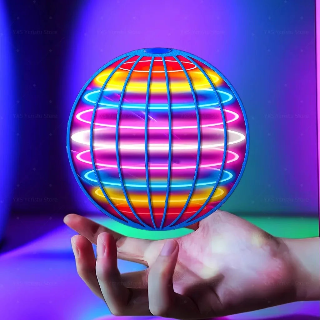Flying ball, automatic spinning ball, dazzling LED lights, magic levitation, fan, UFO flying machine, toy, gift, game, sports ball