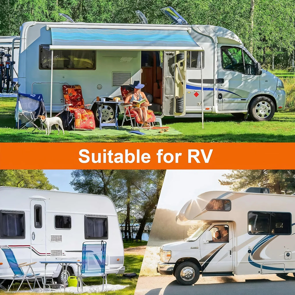 Heavy Duty RV Roof Cover Waterproof UV Resistant Fits 16-37 ft RVs Travel Trailers Class A/B/C Motorhomes Popup & Truck Campers