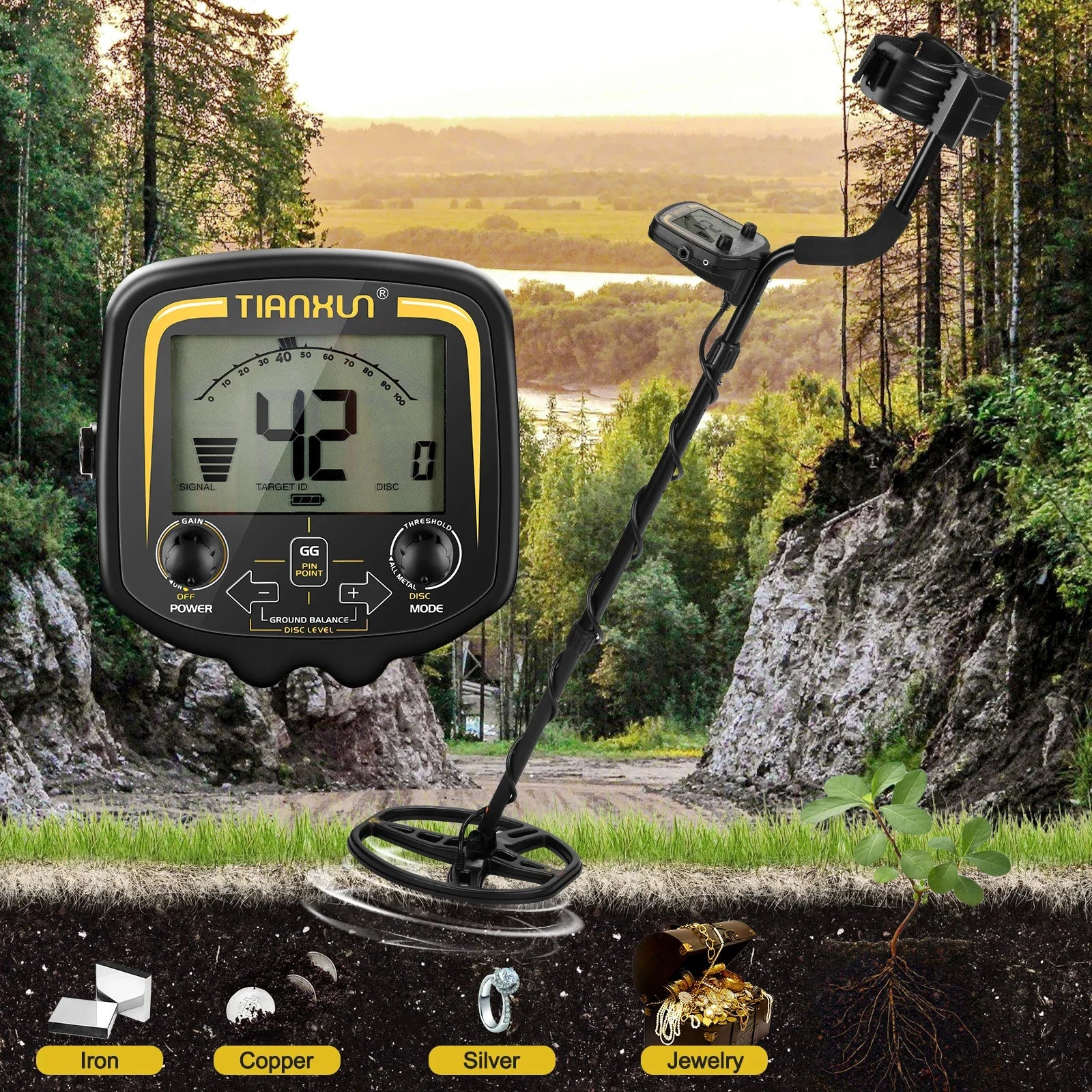 Professional Tianxun TX-850 Metal Detector Underground Depth water proof Scanner Gold Detector Treasure Hunter