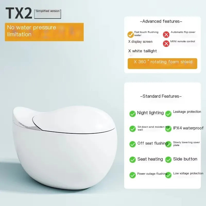 Bathroom Floor Mounted P-trap Electronic Automatic Bidet Toilet AI Voice Control Toilet Bowl WC Intelligent Smart Toilet