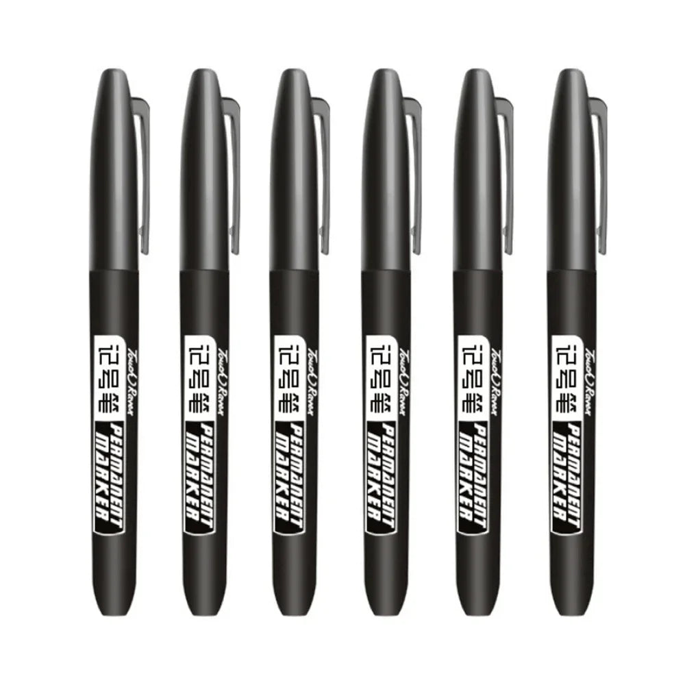6-20PCs/Set Permanent Marker Pen Fine Point Waterproof Markers Thin Nib Crude Nib Black Blue Red Ink 1.5mm Fine Color Marker Pens