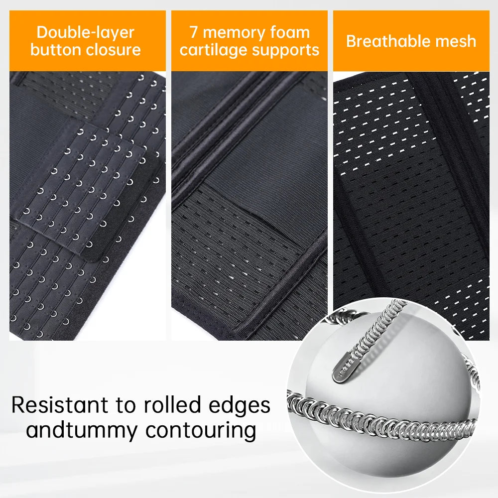 New Adjustable Waist Trainer for Women, Double-Belt Neoprene Corset with Zipper, Workout Cincher for Tummy Control & Back Support