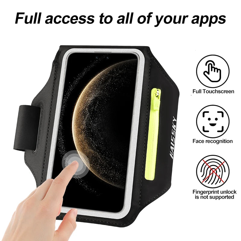 HAISSKY Classic Zipper Pocket Running Bags Men Women Outddor Sports Touch Screen Armband Wrist Pouch For iPhone Samsung Xiaomi