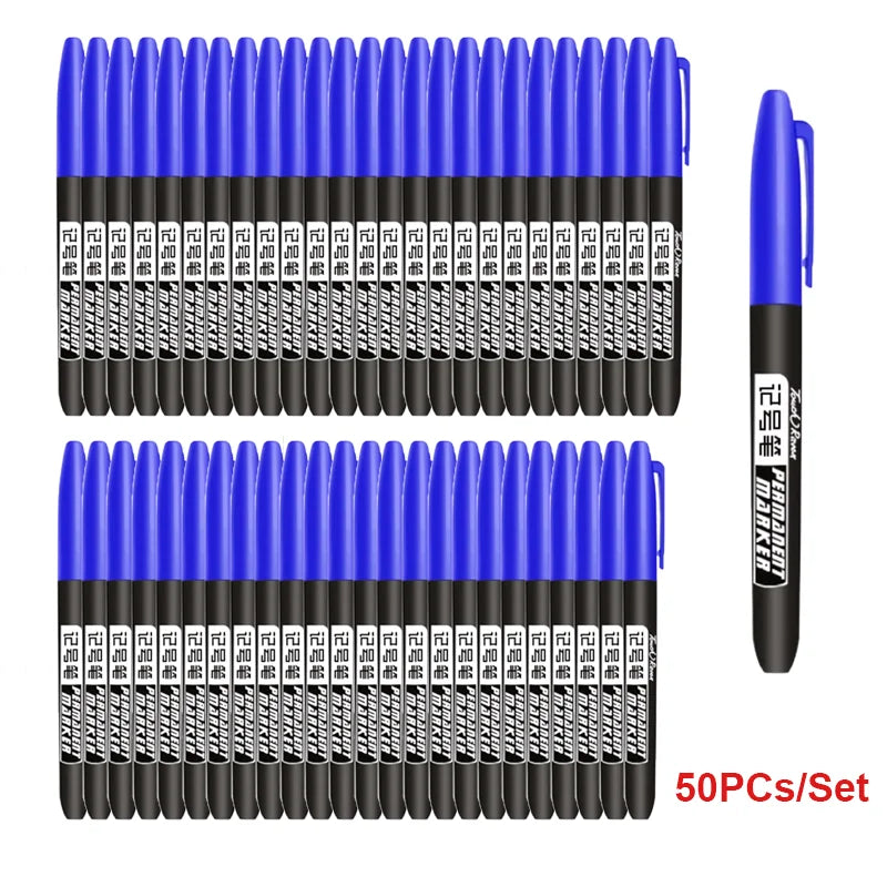 6-20PCs/Set Permanent Marker Pen Fine Point Waterproof Markers Thin Nib Crude Nib Black Blue Red Ink 1.5mm Fine Color Marker Pens
