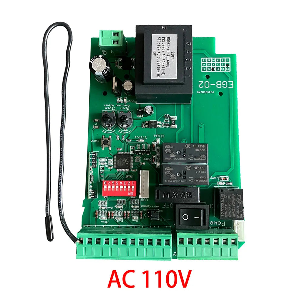 Smart Sliding Gate Opener Control Board AC110V/220V Supports 433mhz Rolling Code Remotes, Limit Switch & Safety Beam Compatible