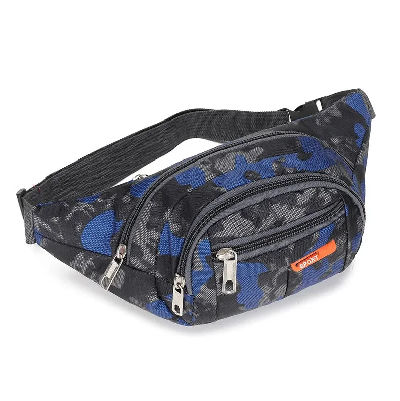 Camouflage Print Men Waist Bag Pack Purse Casual Large Phone Belt Bag Pouch Women's Canvas Travel Phone Bag Fanny Banana Bag Hip